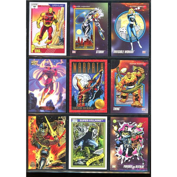 Lot Of 9 Various Marvel Collector Cards