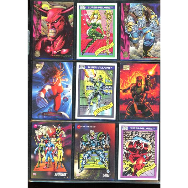 Lot Of 9 Various Marvel Collector Cards