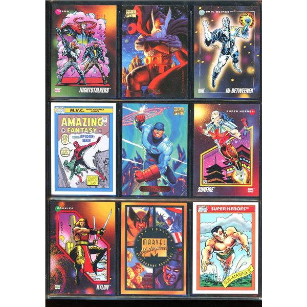 Lot Of 9 Various Marvel Collector Cards