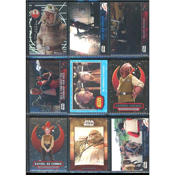 Lot of 9 Various Star Wars Collector Cards Including Inserts & Chrome Cards