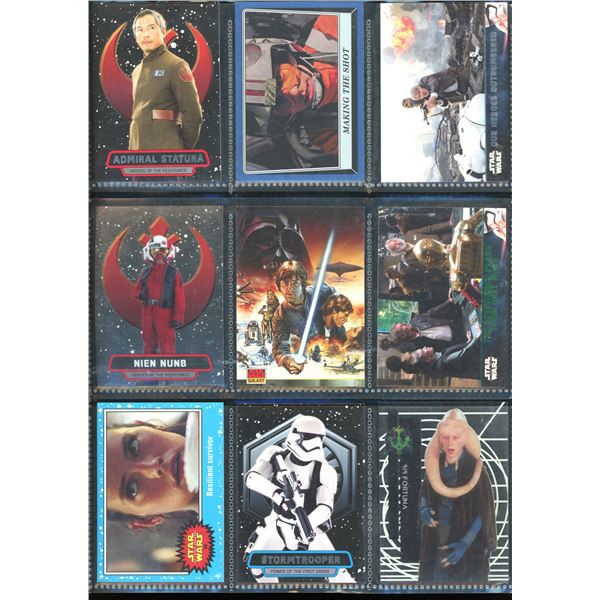 Lot of 9 Various Star Wars Collector Cards Including Inserts & Chrome Cards