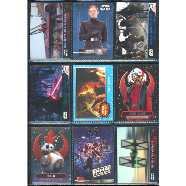 Lot of 9 Various Star Wars Collector Cards Including Inserts & Chrome Cards