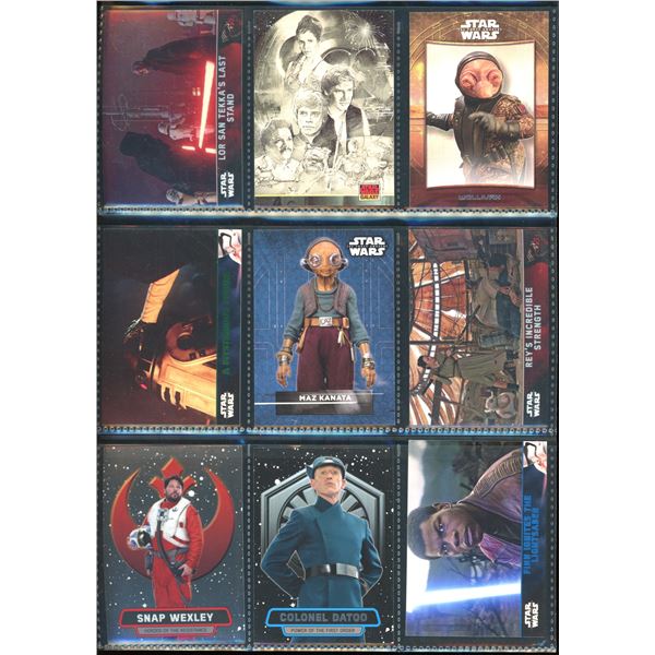 Lot of 9 Various Star Wars Collector Cards Including Inserts & Chrome Cards