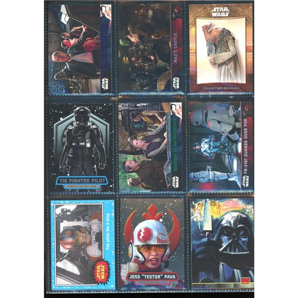Lot of 9 Various Star Wars Collector Cards Including Inserts & Chrome Cards