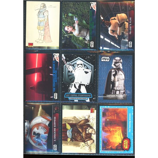 Lot of 9 Various Star Wars Collector Cards Including Inserts & Chrome Cards