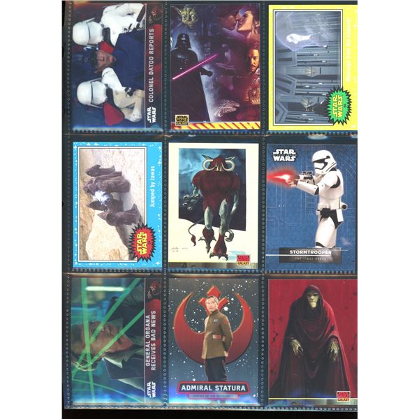 Lot of 9 Various Star Wars Collector Cards Including Inserts & Chrome Cards