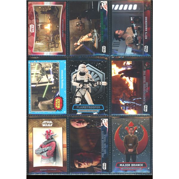 Lot of 9 Various Star Wars Collector Cards Including Inserts & Chrome Cards