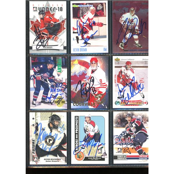 Lot of 9 Various Hockey Cards autographed by the players