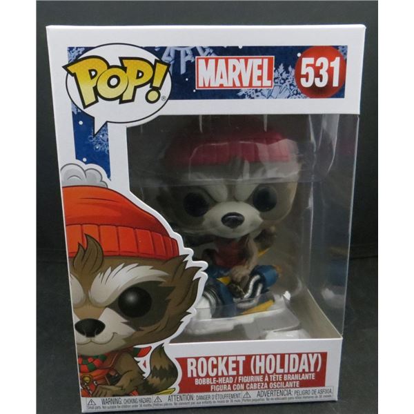 New Funko Pop Marvel Rocket Holiday #531