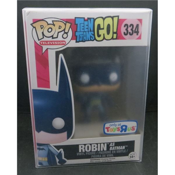 New Funko Pop Teen Titans Go Robin as Batman #334 with soft protector