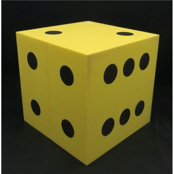 New Large Yellow 6 Sided Foam Dice 4" x4"