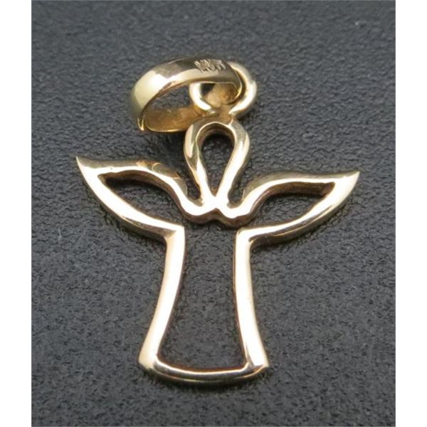 10K Gold Angel Necklace Charm
