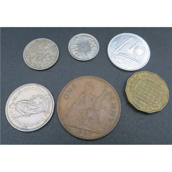 Lot of 6 Various World Coins