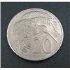Image 1 : 1980 New Zealand 20 Cent Coin Kiwi Bird
