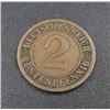Image 2 : 1923 Weimar Republic 2 Rentenpfennig Coin