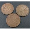 Image 1 : 3x Canadian Pennies 1953