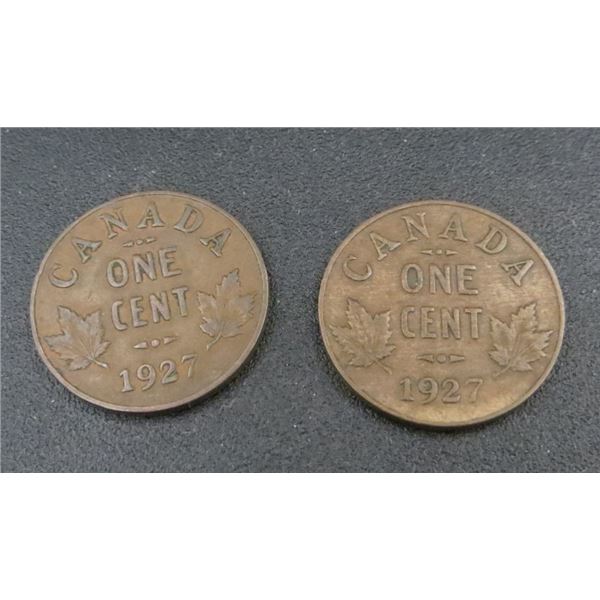 2x Canadian Pennies 1927