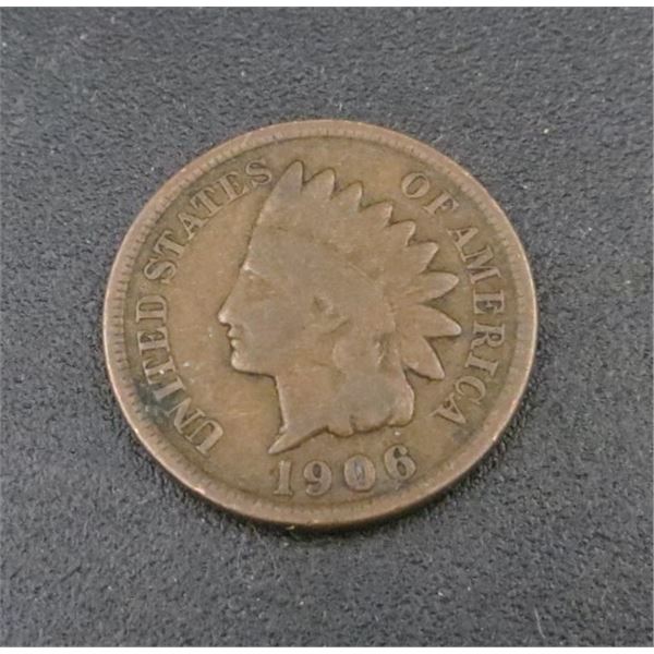1906 USA Indian Head Penny 1 Cent Coin