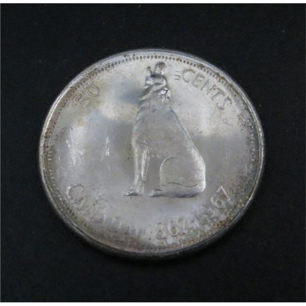 1967 Canadian Silver 50 Cent Coin
