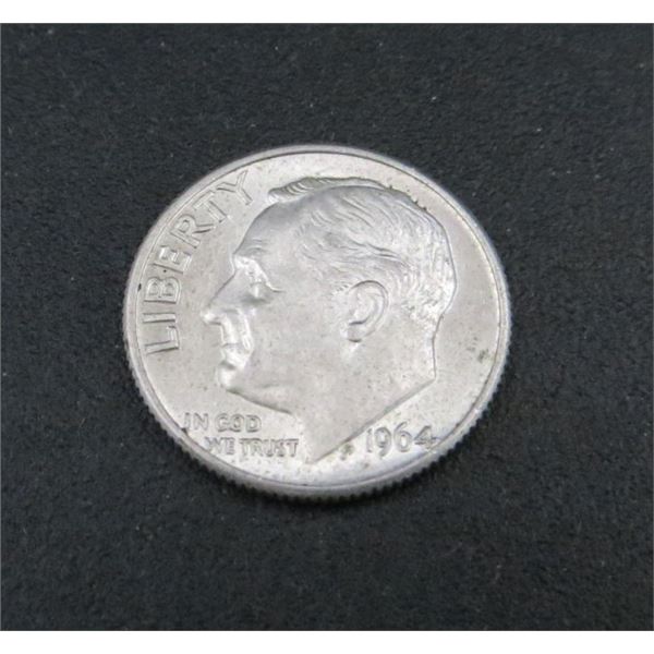 1964 USA Silver 10 Cent Coin