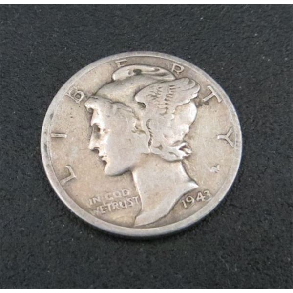 1943 USA Silver 10 Cent Coin