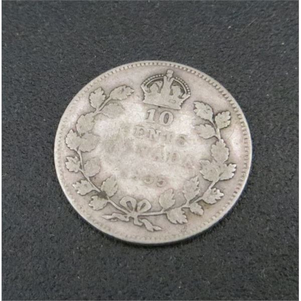 1935 Canadian Silver 10 Cent Coin