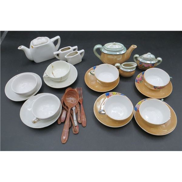 2 Vintage Miniature Porcelain Tea Sets