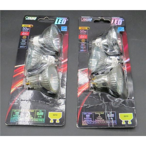 2 New Feit 3 Pack GU10 50W LED Lights