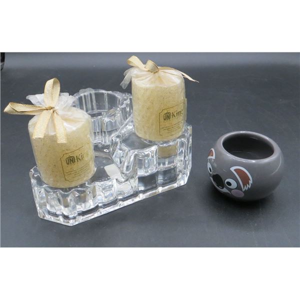 Party Lite Candle Holder, Koala Candle Holder With Candles