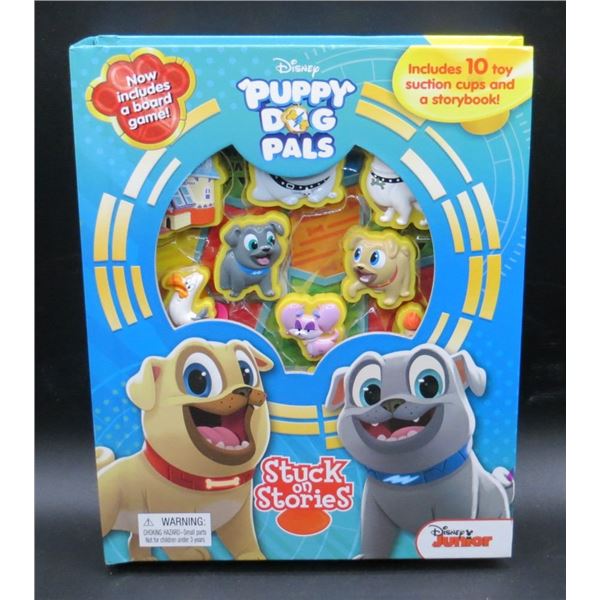 Disney Puppy Dog Pals Stuck on Stories Book & 10 Suction Cup Characters