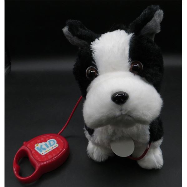 Kids Connection Plush Toy Barking Walking Dog Black & White