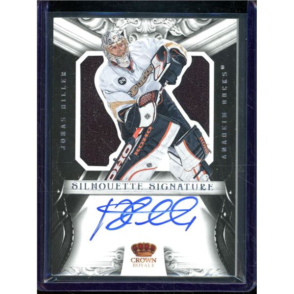2012-13 Crown Royale Silhouette Materials Signatures #38 Jonas Hiller BV $35