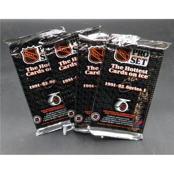4 Sealed Packs Of 1991-92 Pro Set Hockey Cards 15 Cards Per Pack