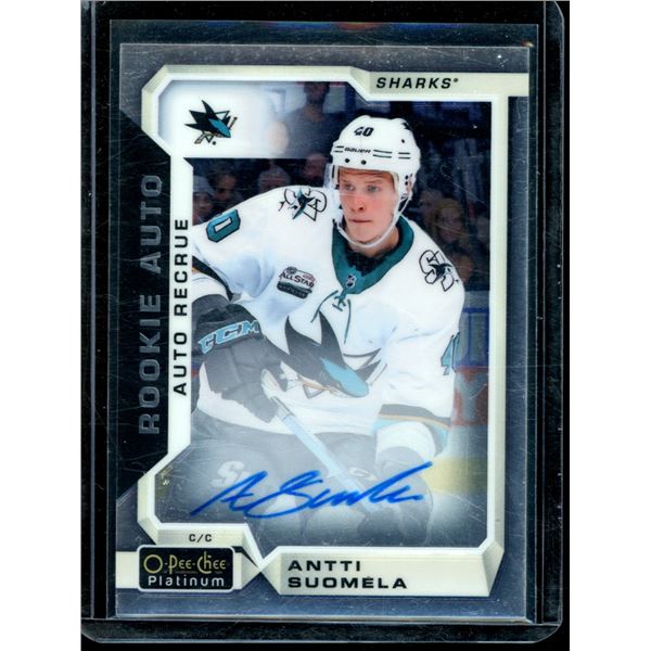 2018-19 O-Pee-Chee Platinum Rookie Autographs #RAN Antti Suomela