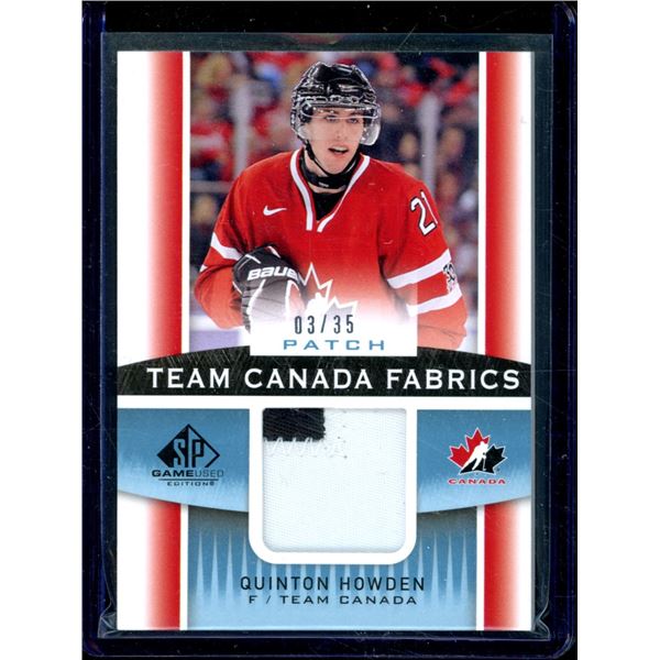 2013-14 SP Game Used Team Canada Fabrics Patches #TCQH Quinton Howden 3/35 BV $30