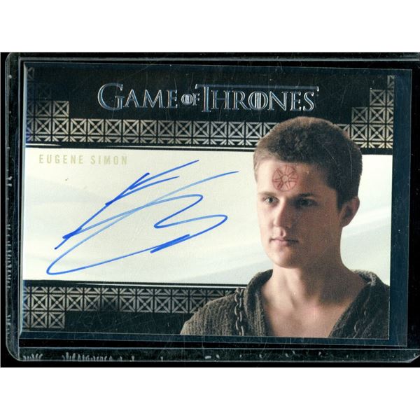 2017 Rittenhouse Game of Thrones Valyrian Steel Valyrian Autographs #NNO Eugene Simon
