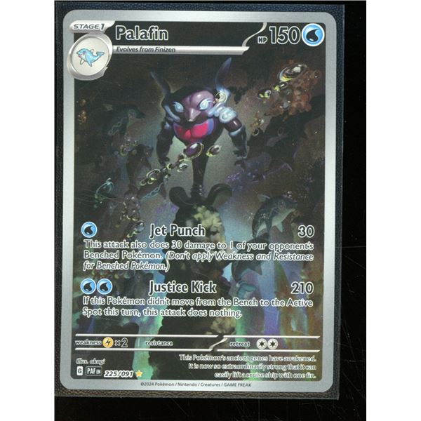 Pokemon Palafin 225/091 Illustration Rare Ultra Foil Paldean Fates
