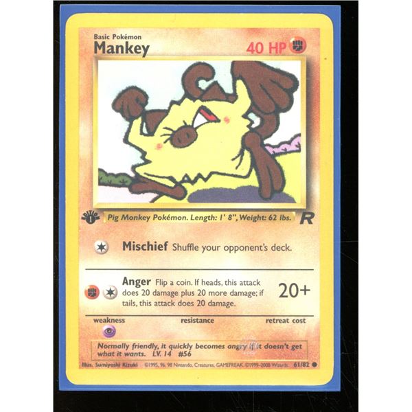 Pokemon Mankey - 61/82 - Common - 1st Edition Team Rocket