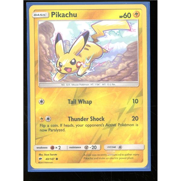 Pokemon Pikachu - 40/147 - Common Reverse Holo Burning Shadows