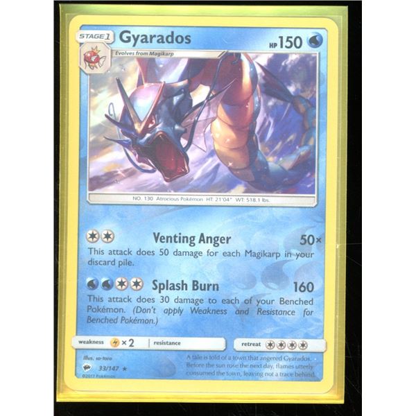 Pokemon Gyarados - 33/147 - Rare Reverse Holo Burning Shadows