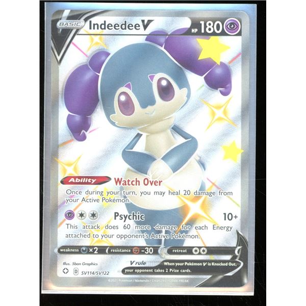 Pokemon Indeedee V SV114/SV122 Shiny Holo Rare Shining Fates