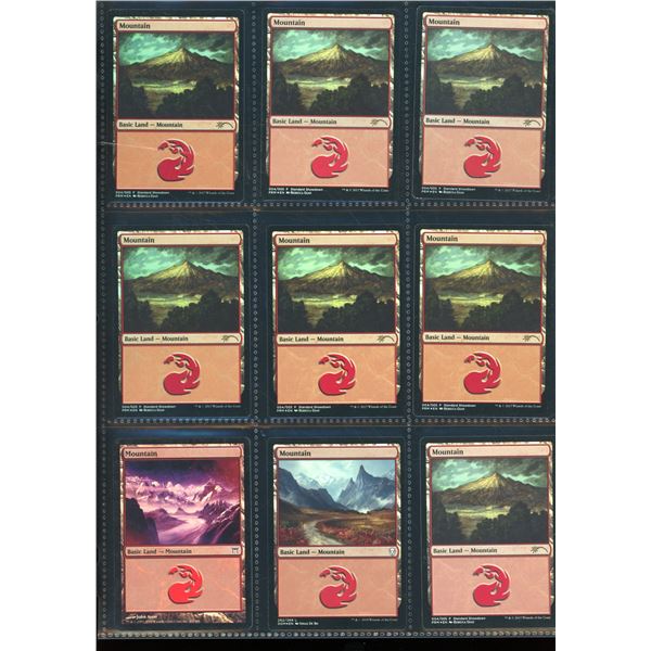 Lot Of 9 Various Magic The Gathering FOIL Mountains Lands