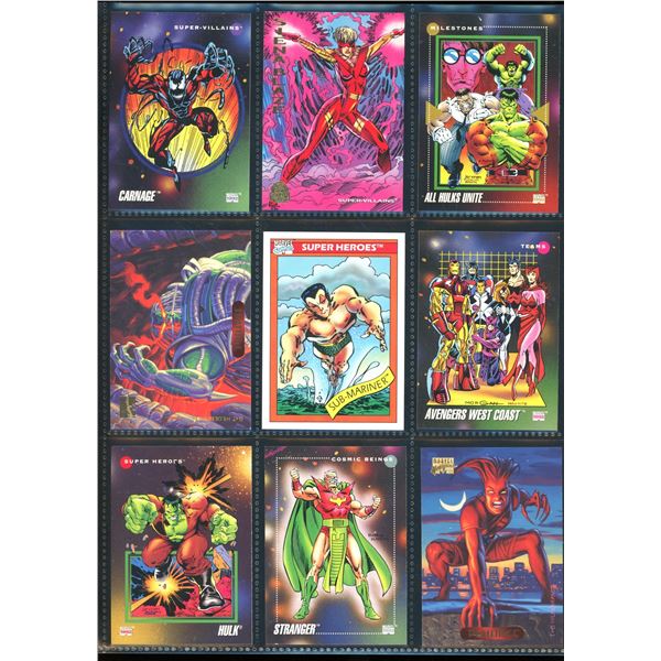 Lot Of 9 Various Marvel Collector Cards