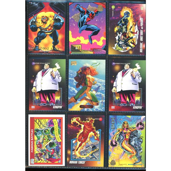Lot Of 9 Various Marvel Collector Cards