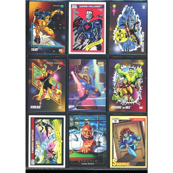 Lot Of 9 Various Marvel Collector Cards