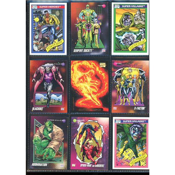 Lot Of 9 Various Marvel Collector Cards