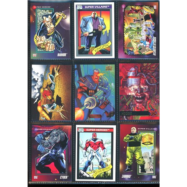 Lot Of 9 Various Marvel Collector Cards