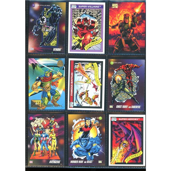 Lot Of 9 Various Marvel Collector Cards