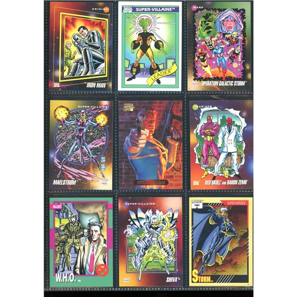 Lot Of 9 Various Marvel Collector Cards