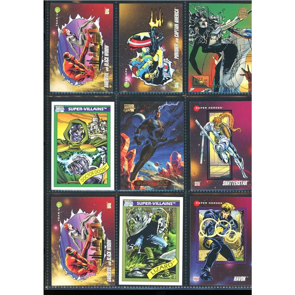 Lot Of 9 Various Marvel Collector Cards